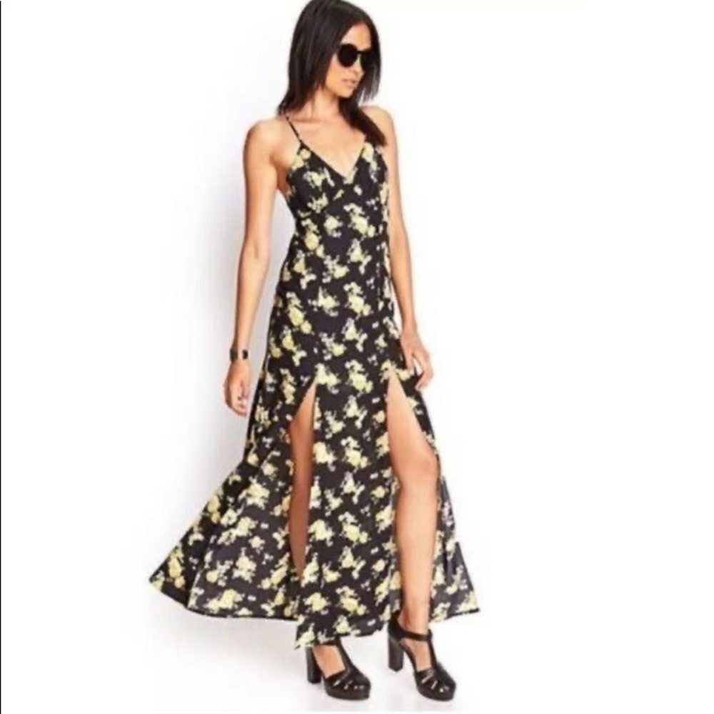 Double Slit Floral dress